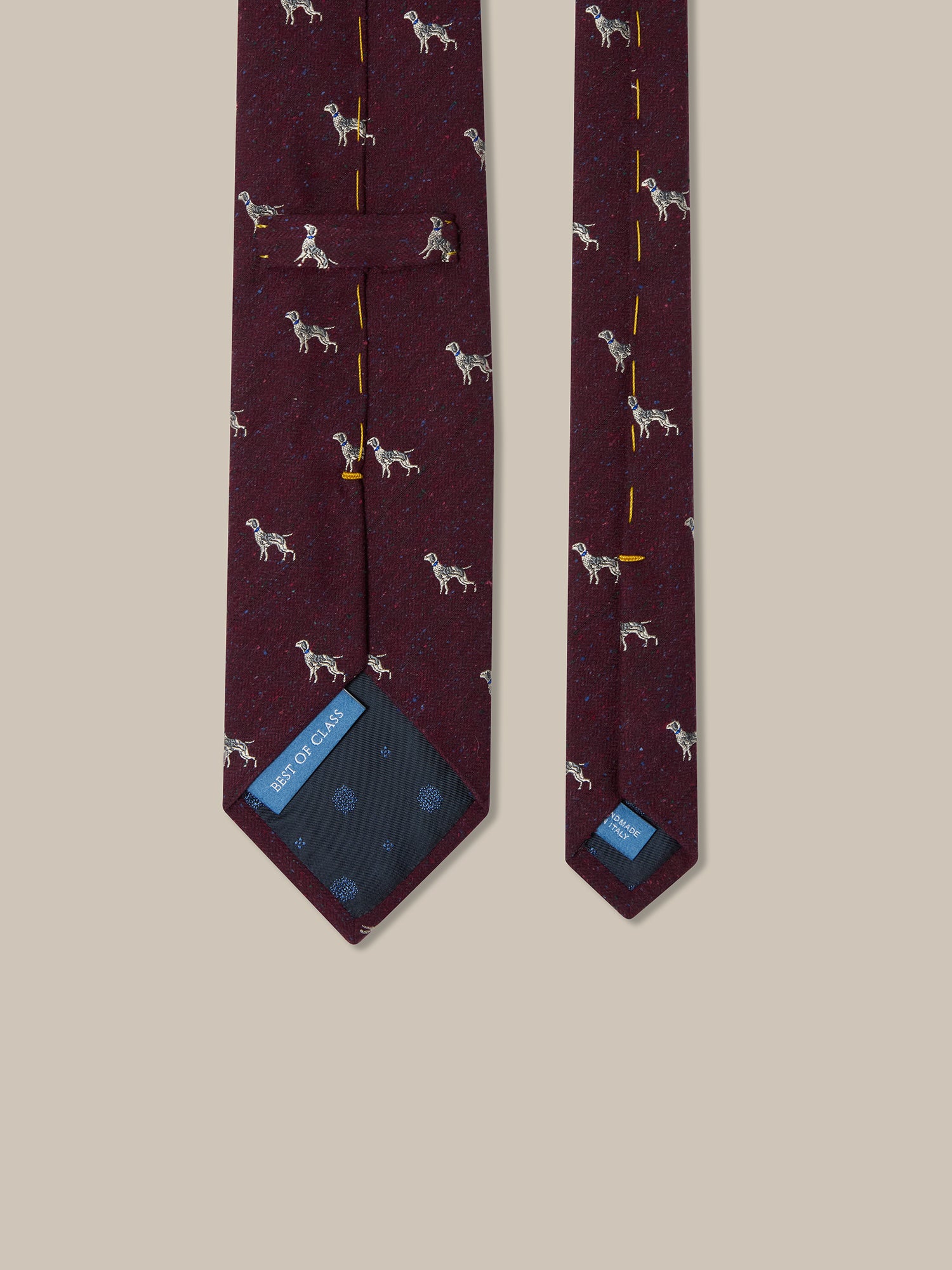 Robert Talbott Pointer cravatta seta bordeaux bourette