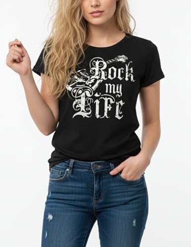 MAKAYA My Life T-Shirt Donna Nera M Cotone