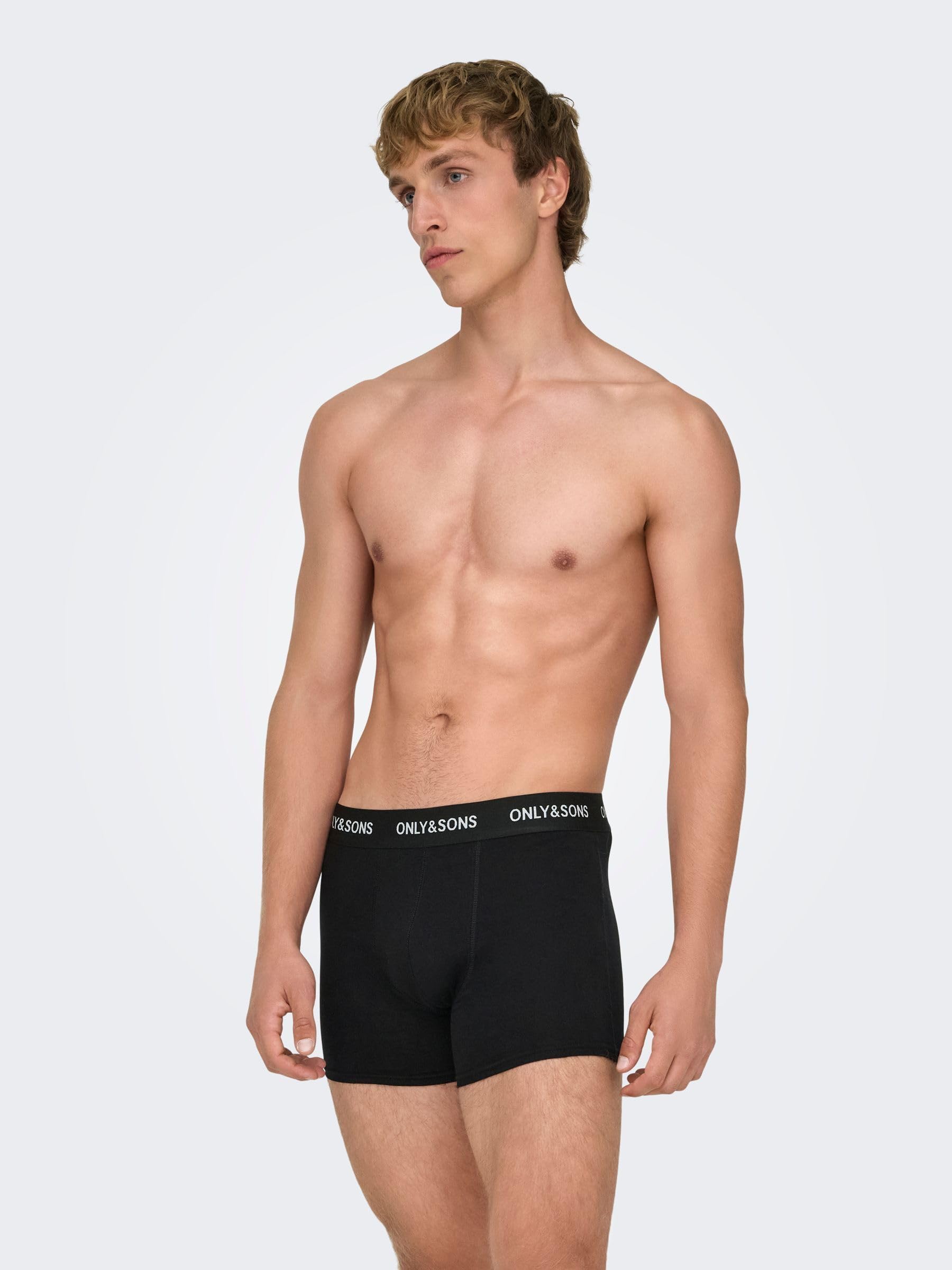 Only & Sons Onsfitz Boxer Pantaloncino Uomo Nero 7 Pezzi Cotone