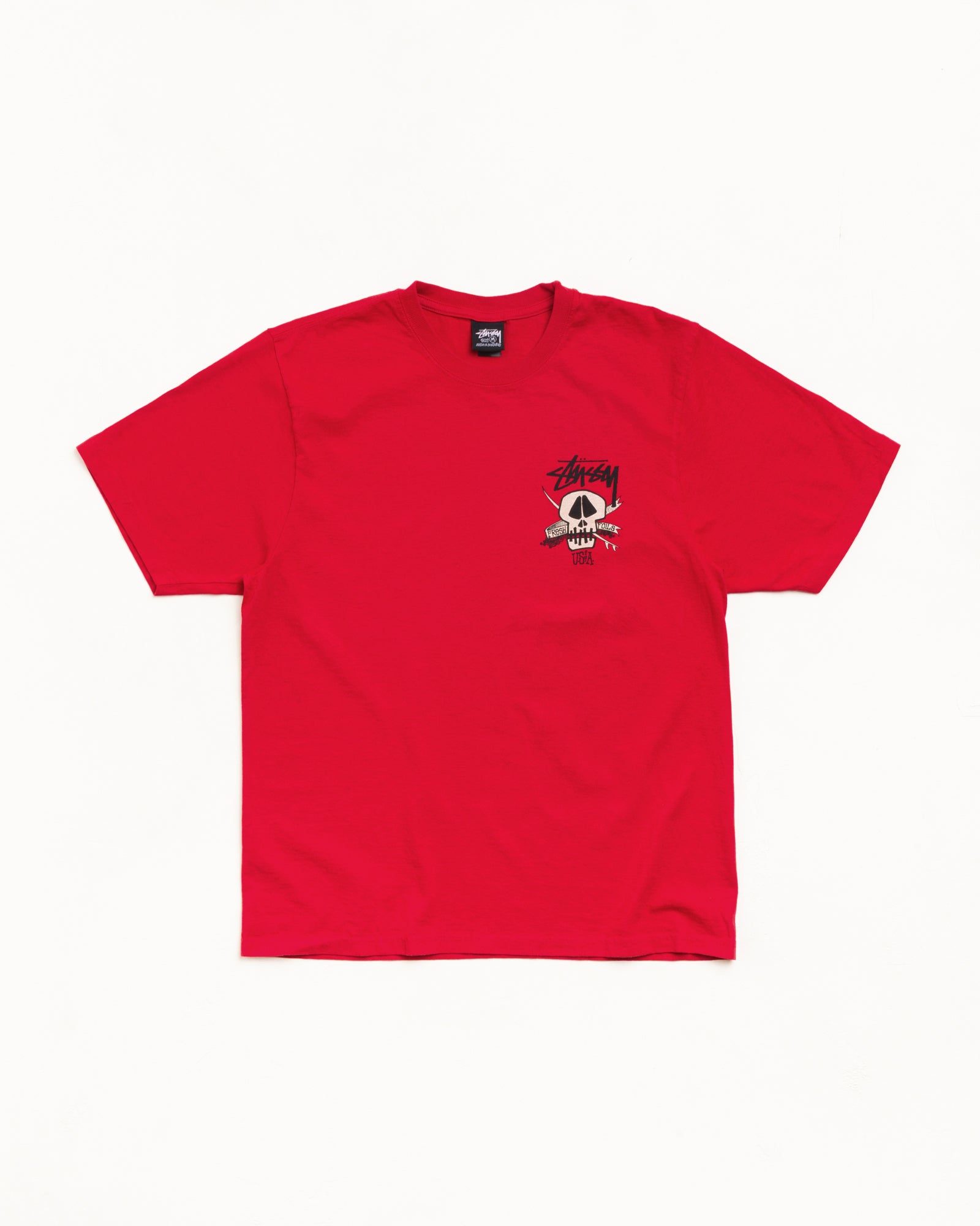 Stussy Tees Fresh Foils Tee Maglietta Red Pigment Dyed