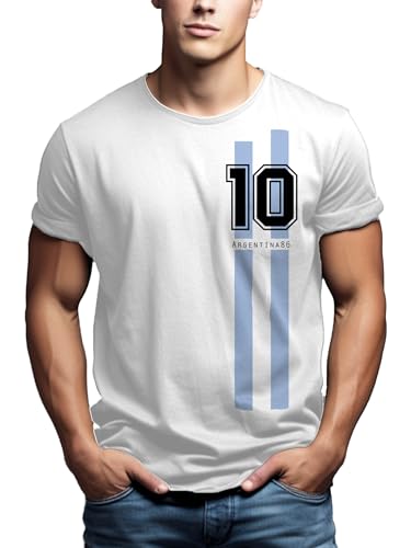 MAKAYA Futbol Argentina Numero 10 maglietta uomo XL 100% cotone