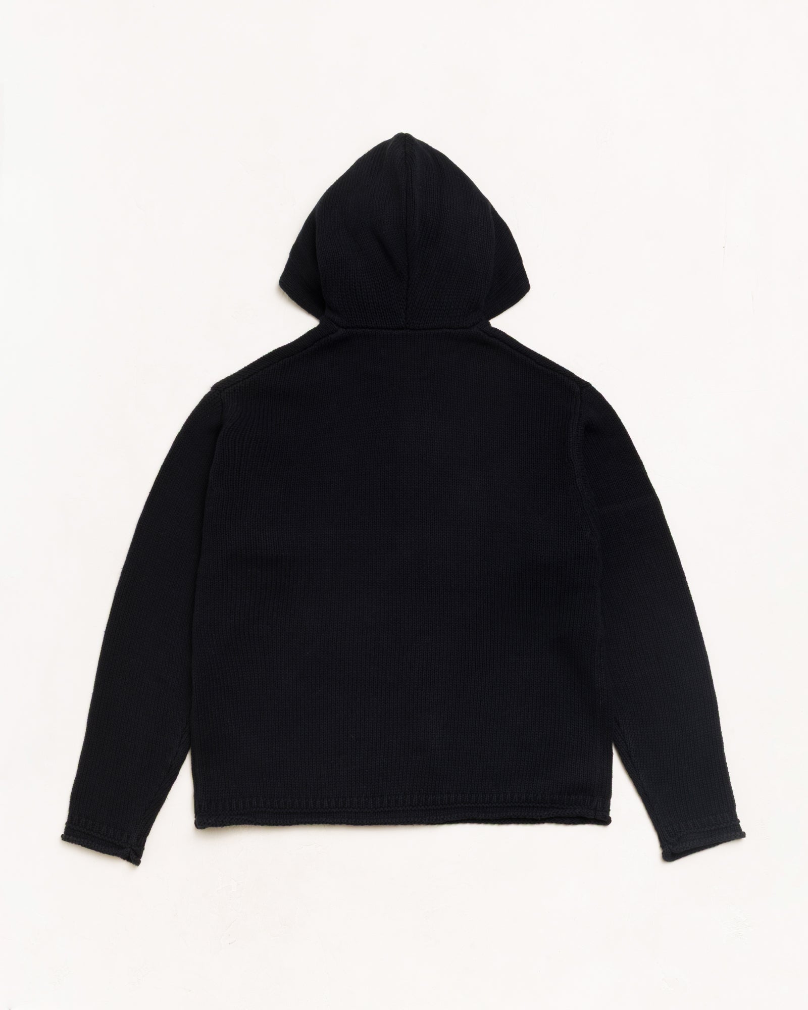 Stussy Beach Hooded Sweater felpa nera lino cotone