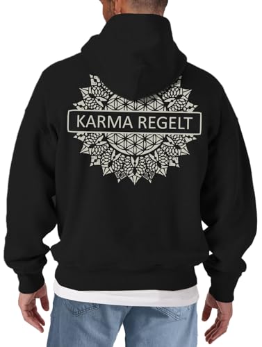 MAKAYA Felpa Uomo Cappuccio Cotone Ci Pensa Il Karma XL