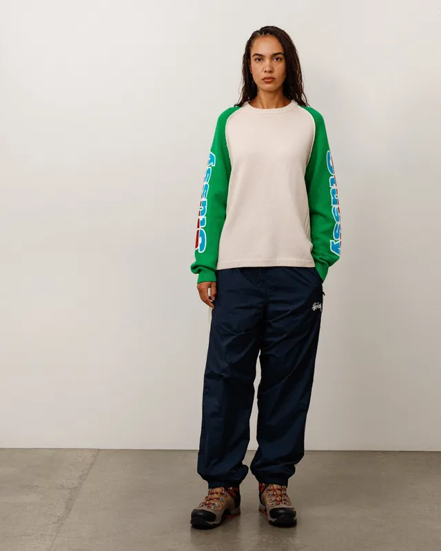 Stussy Two Tone Raglan Sweater maglione lana natural merino