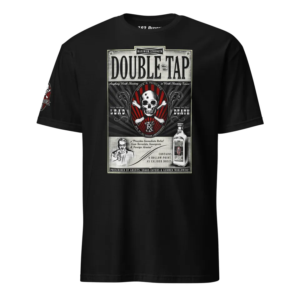 7.62 Design Double Tap T-Shirt nera cotone uomo taglia XL