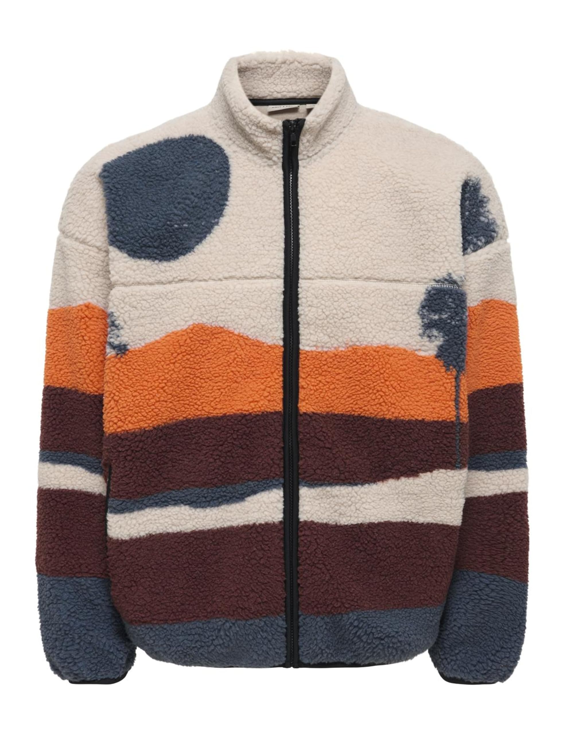 Only & Sons Onsadam Sherpa Bomber felpa uomo blu navy collo alto