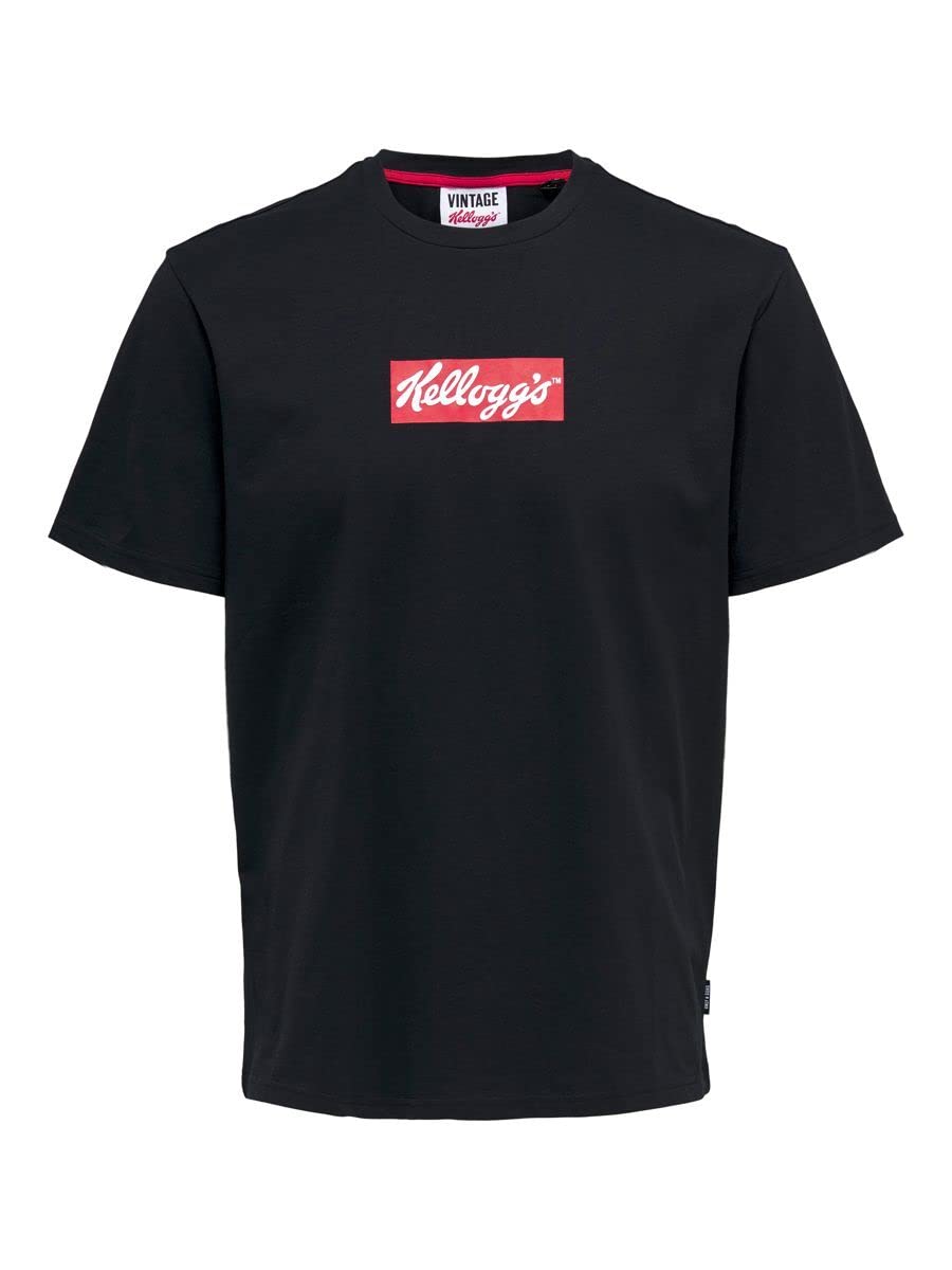 ONLY & SONS Onskelloggs Reg SS Logo Tee t-shirt taglia L nera