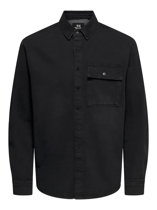 ONLY & SONS Denim Overshirt Camicia Jeans Uomo