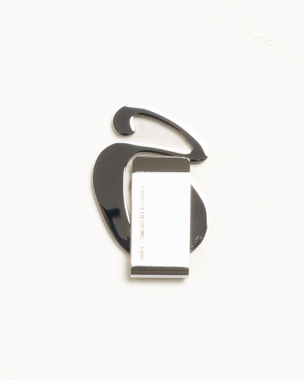 Stussy Swirly S Money Clip fermasoldi Silver acciaio