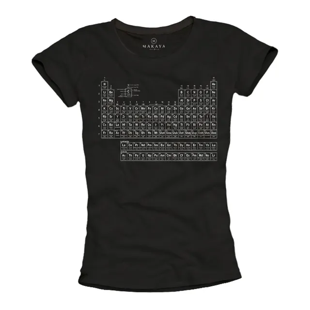 MAKAYA Tavola Periodica t-shirt donna cotone taglia L