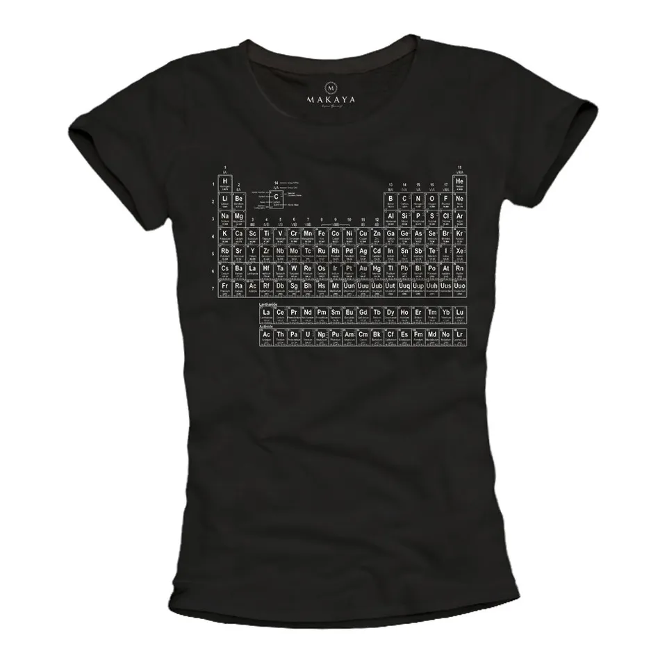 MAKAYA Tavola Periodica t-shirt donna cotone taglia L