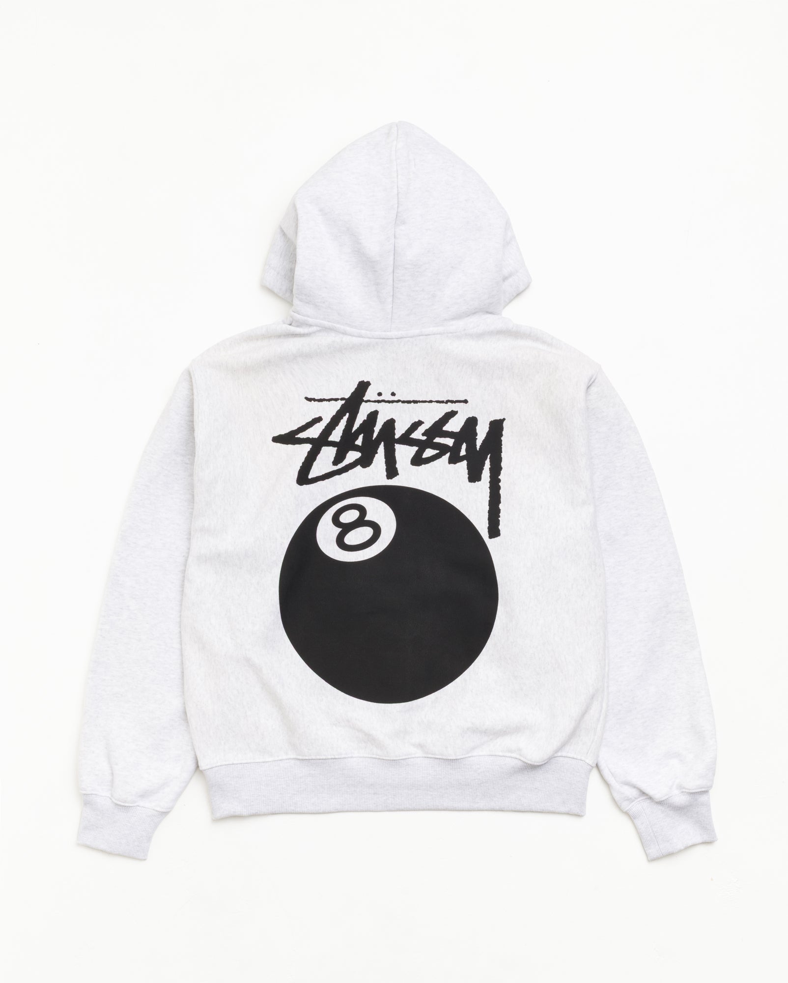 Stussy Zip Sweats 8 Ball Zip Hoodie felpa Ash Heather 430 gsm