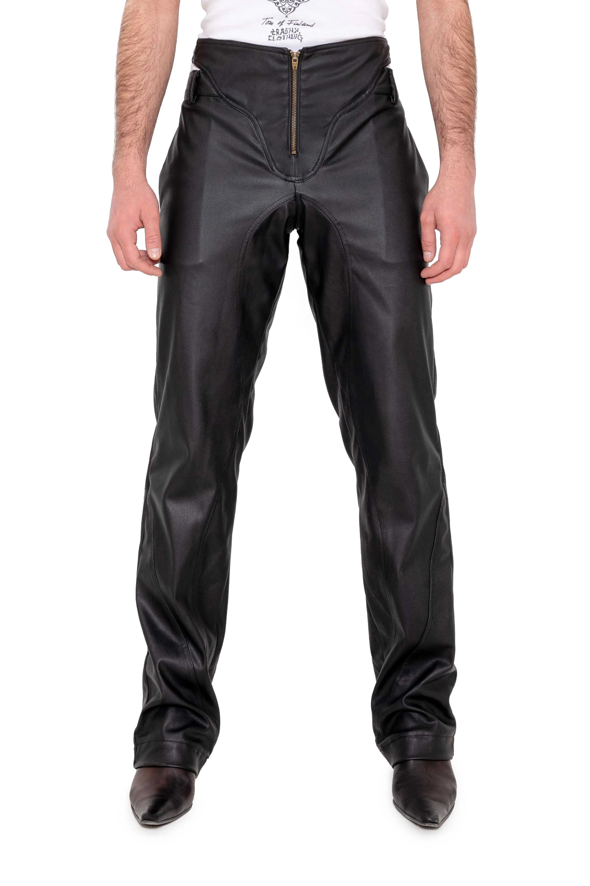 Trashy Clothing Abu Nuwas pantaloni ecopelle neri