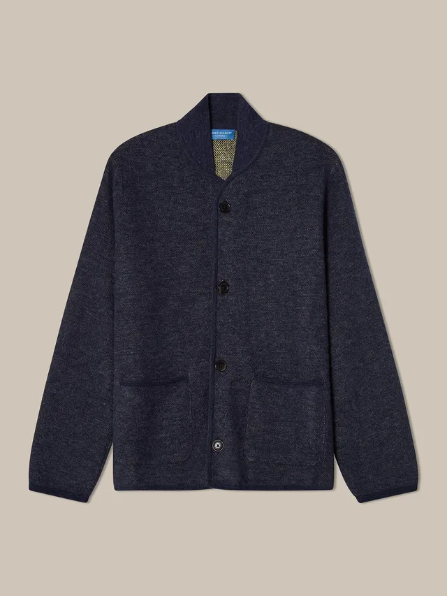 Robert Talbott Devon Cardigan Alpaca Blu Navy L
