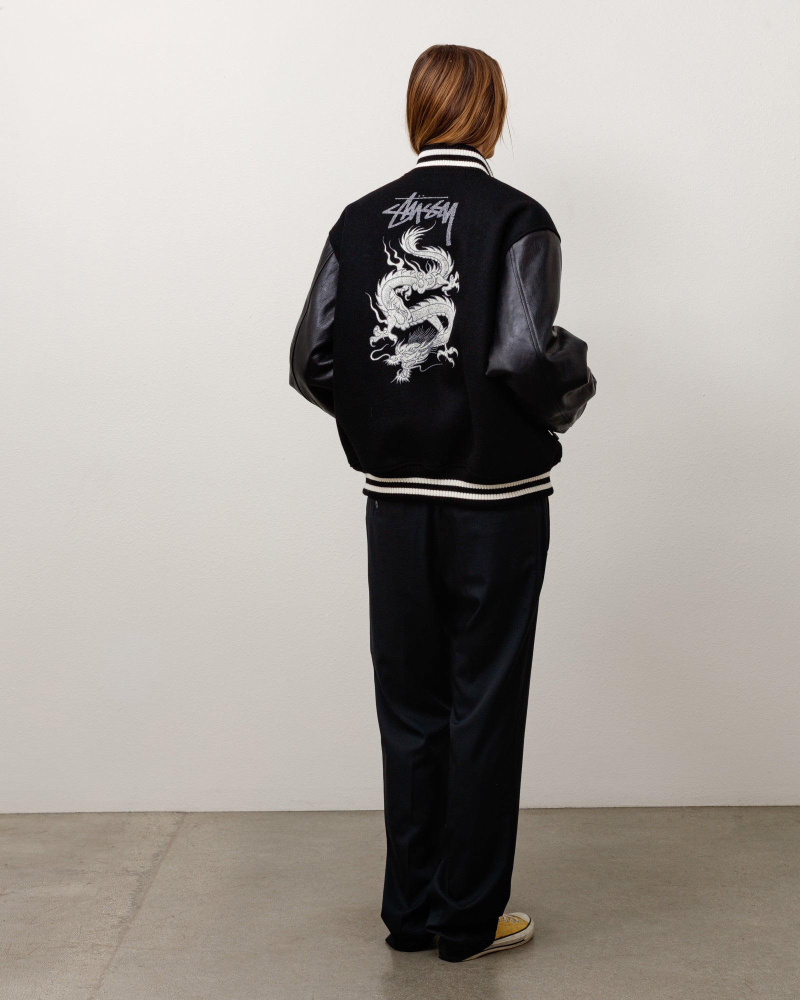 Stussy Junya Varsity Jacket giacca college BLACK