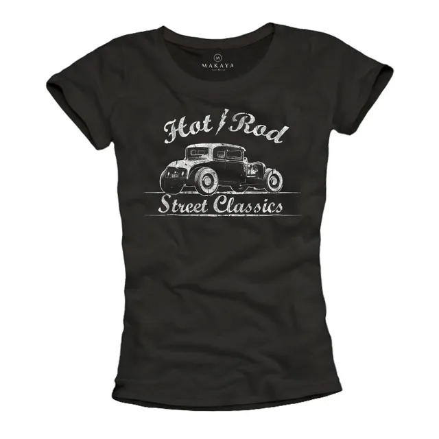 Makaya Hot Rod T-Shirt Donna Cotone Nera L