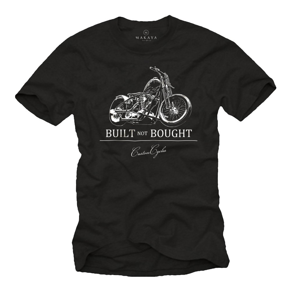 Makaya T-Shirt Uomo Moto Cotone Taglia M Nera