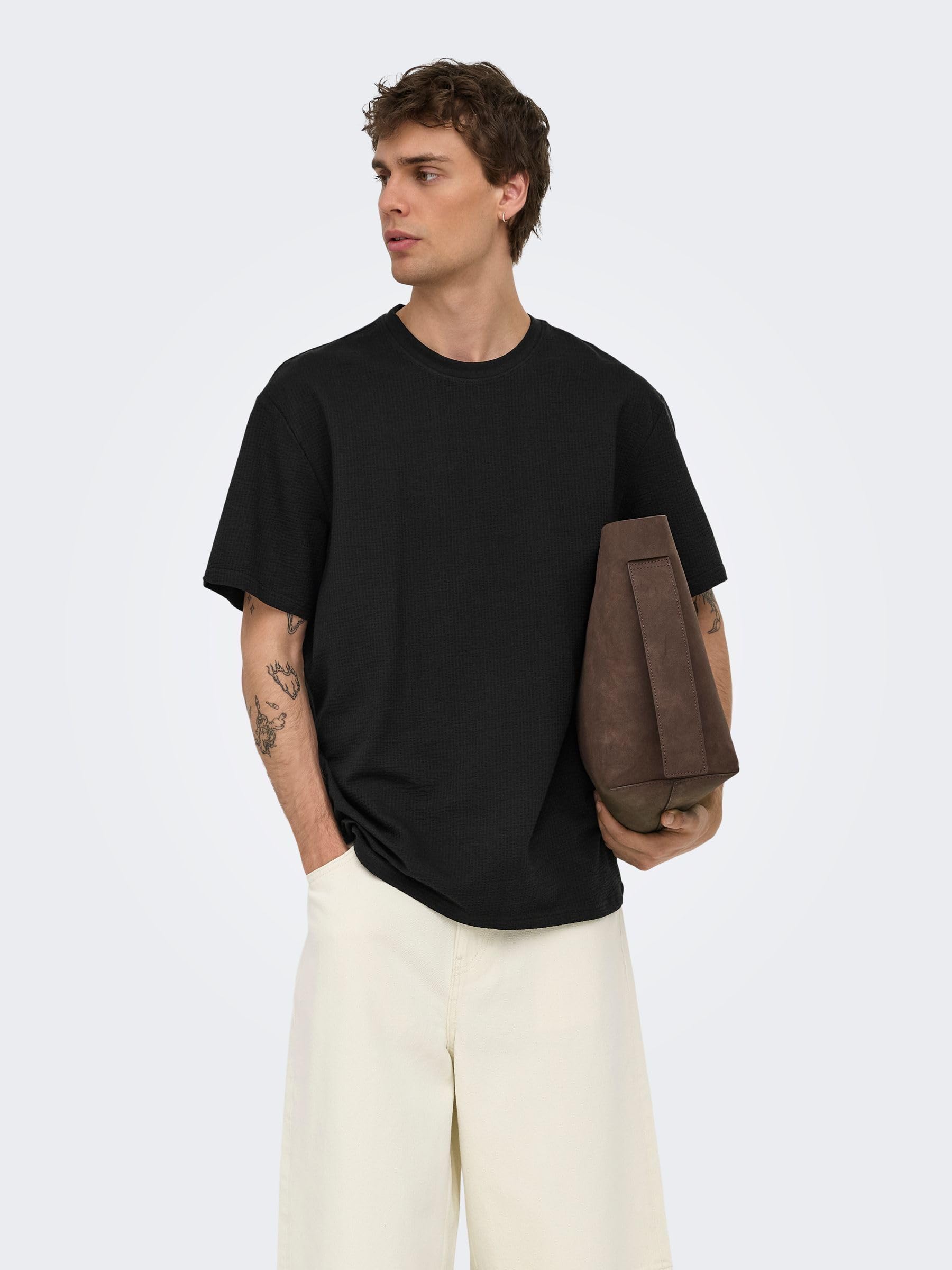 Only & Sons Onskian Life Reg Seersucker SS Tee T-shirt uomo seersucker