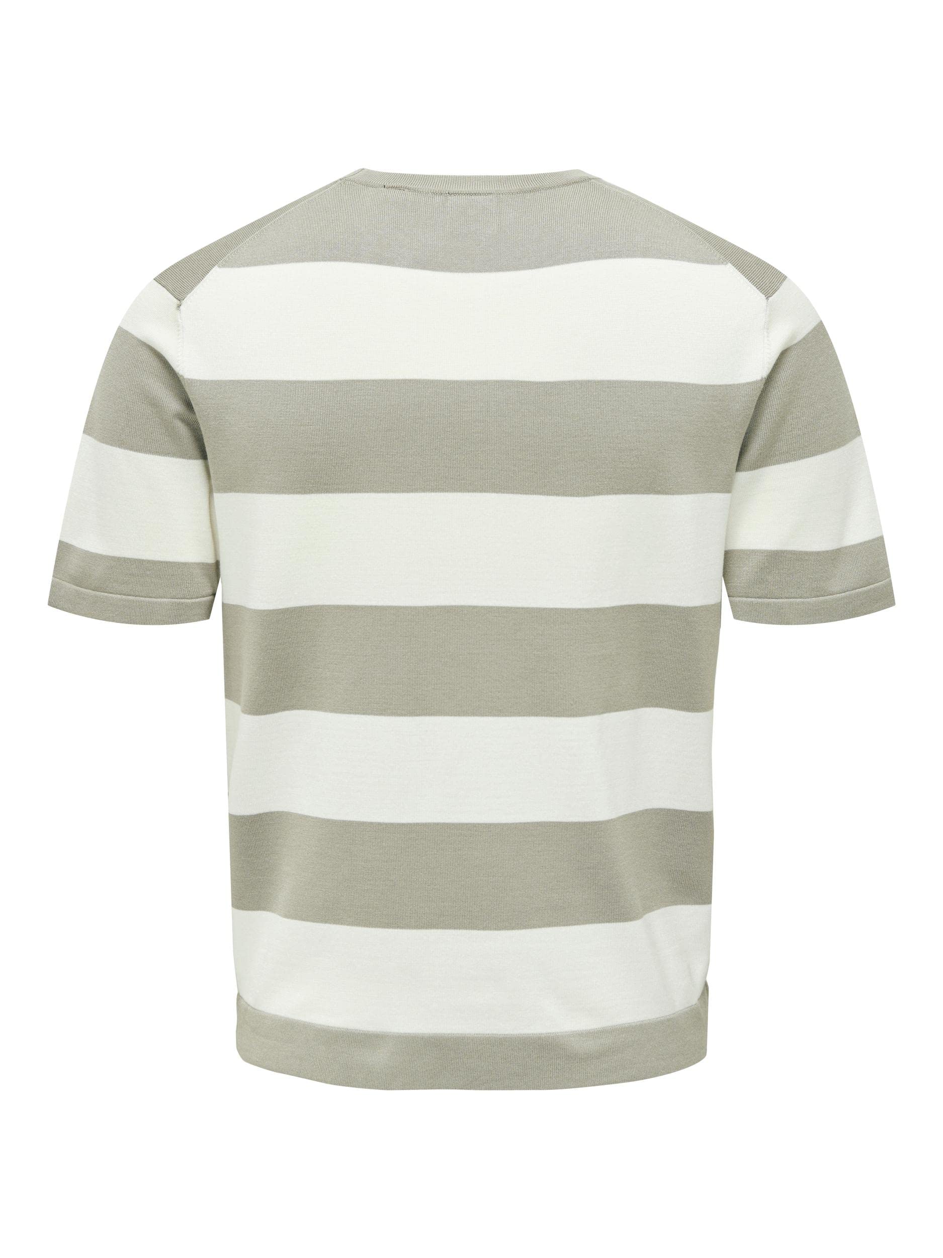 ONLY & SONS T-shirt Uomo a Righe Beacon Blue