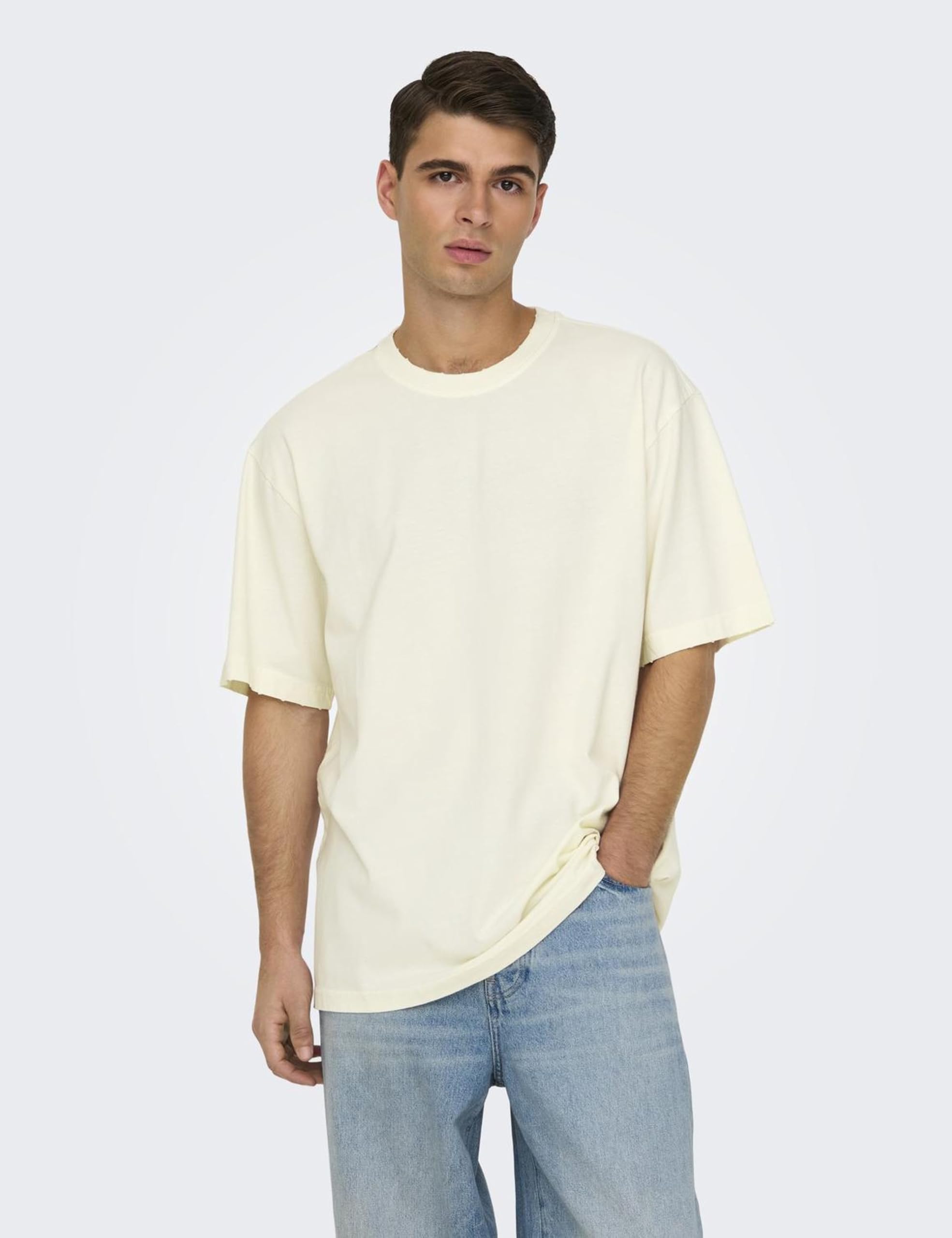 Only & Sons Onsdistress XL t-shirt uomo nera cotone