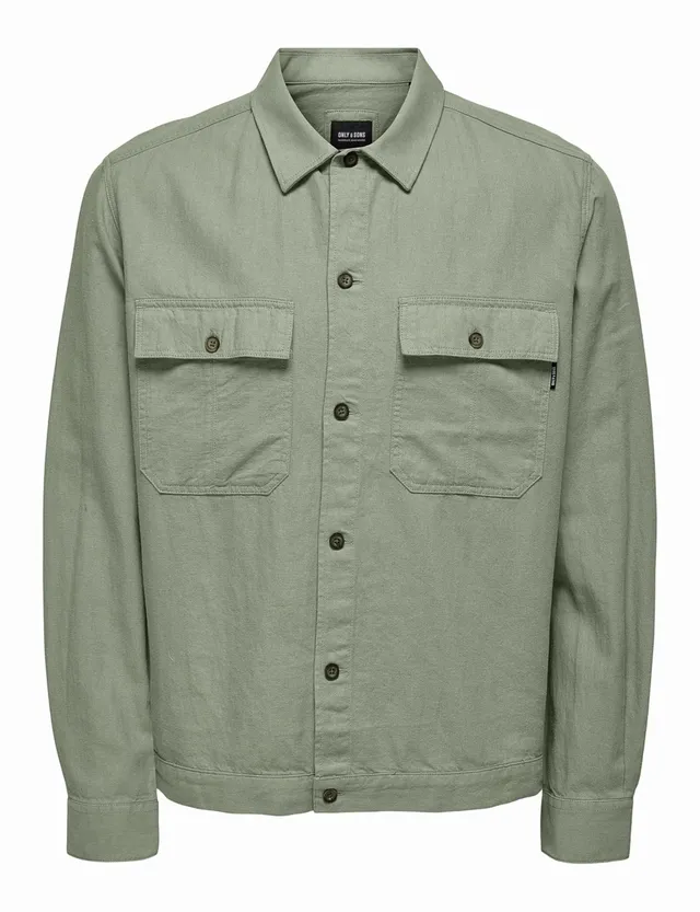 Only & Sons Onskennet LS Camicia Lavoro Uomo Lino