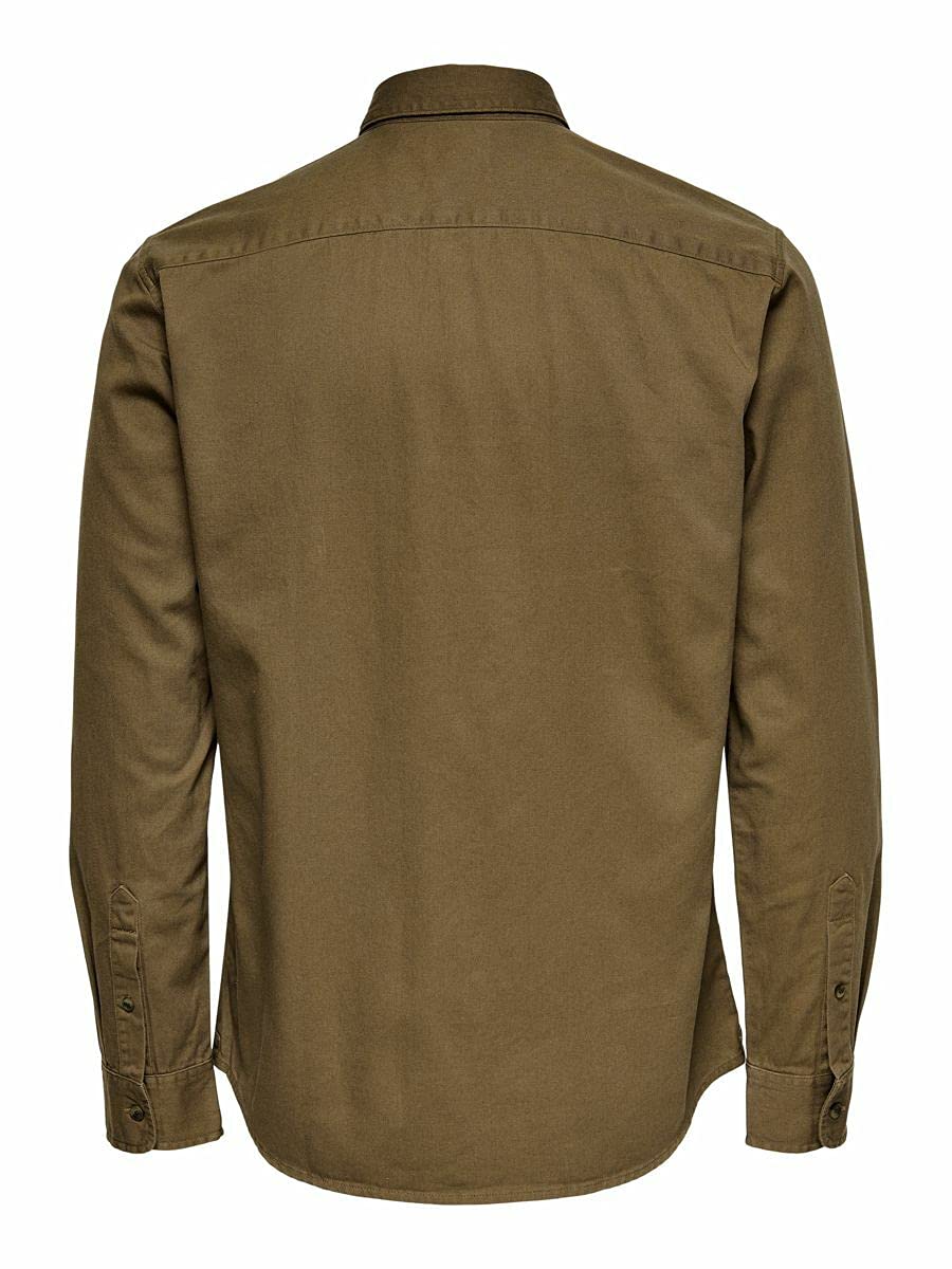 ONLY & SONS Bryce Camicia S Cotone Bio Maniche Lunghe