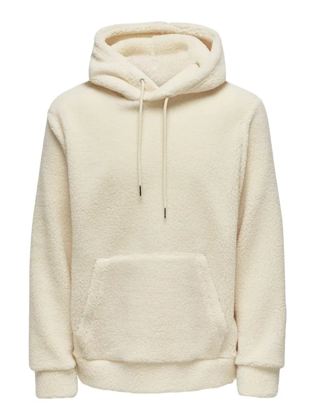Only & Sons Onsremy Felpa con Cappuccio Teddy Uomo Regular
