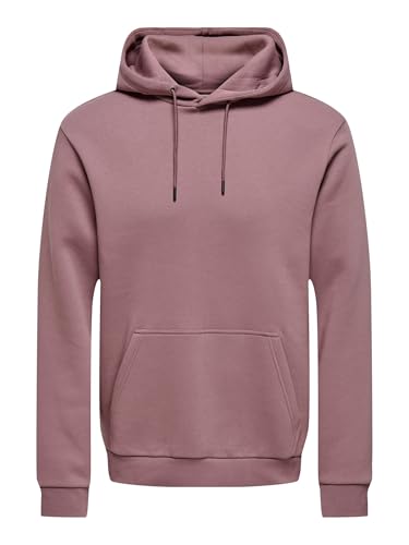 ONLY & SONS Onsceres Felpa con Cappuccio Uomo Twilight Mauve S