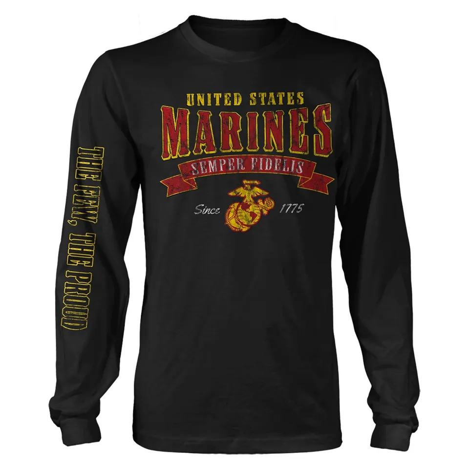 7.62 Design USMC Arched Semper Fidelis Maglia Manica Lunga Nera L