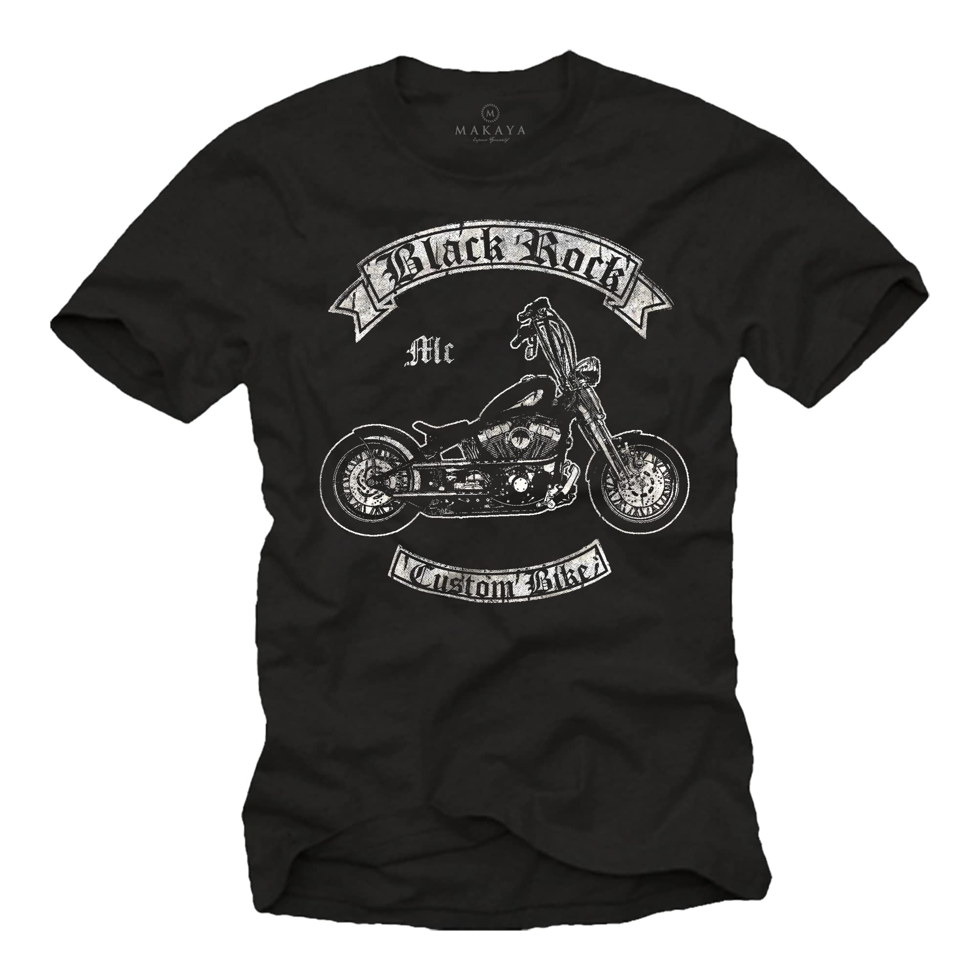 MAKAYA Moto maglietta uomo biker 100% cotone