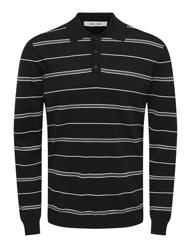ONLY & SONS Onswyler Polo Uomo Rigata Grigio Scuro