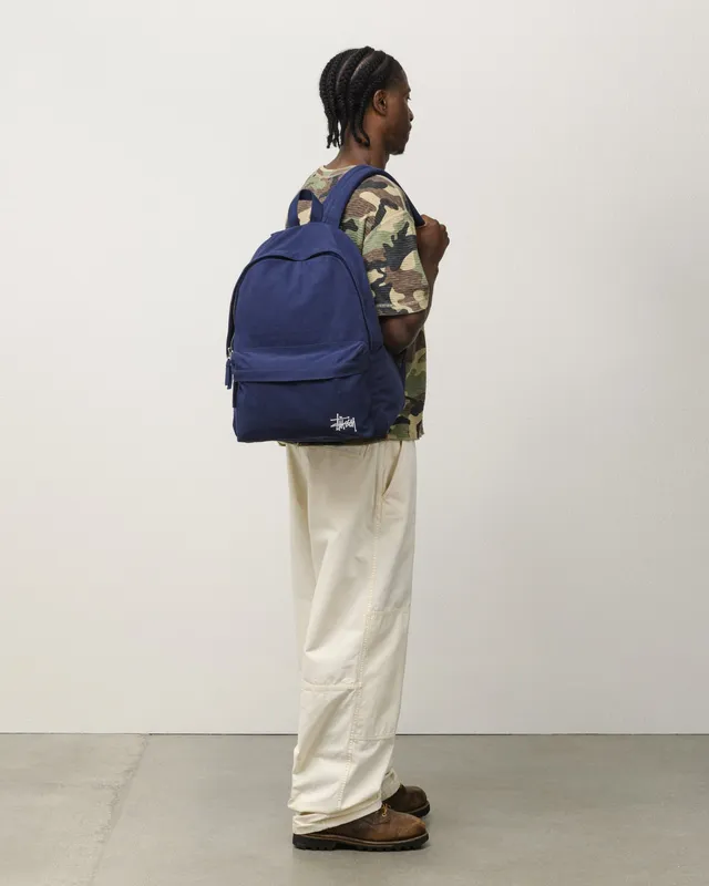Stussy Canvas Backpack zaino blu navy cotone laptop 16"
