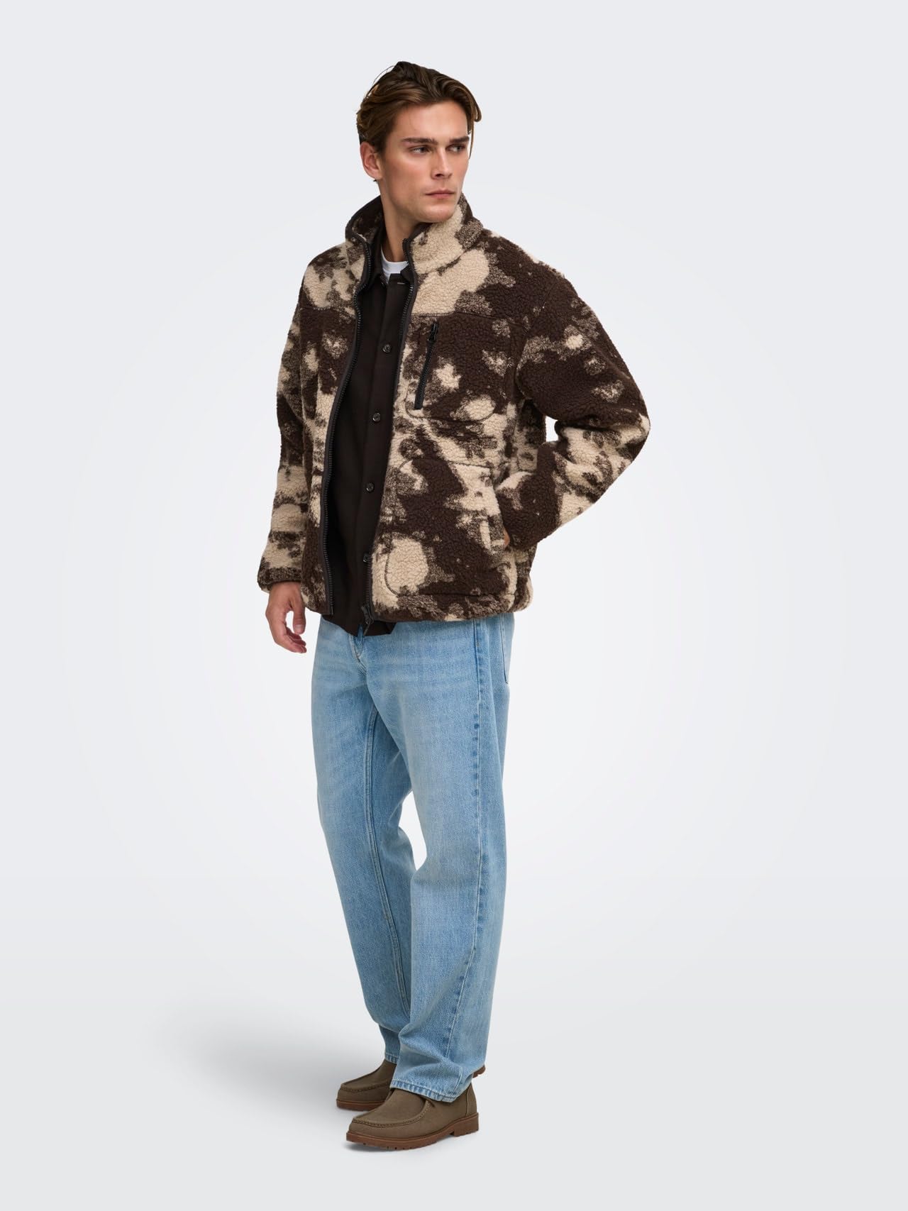 Only & Sons Onswadud Giacca Sherpa Uomo Pile Collo Alto