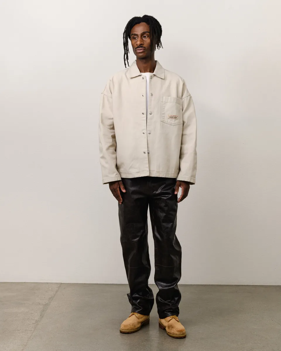 Stussy Canvas Work Overshirt camicia Bone cotone