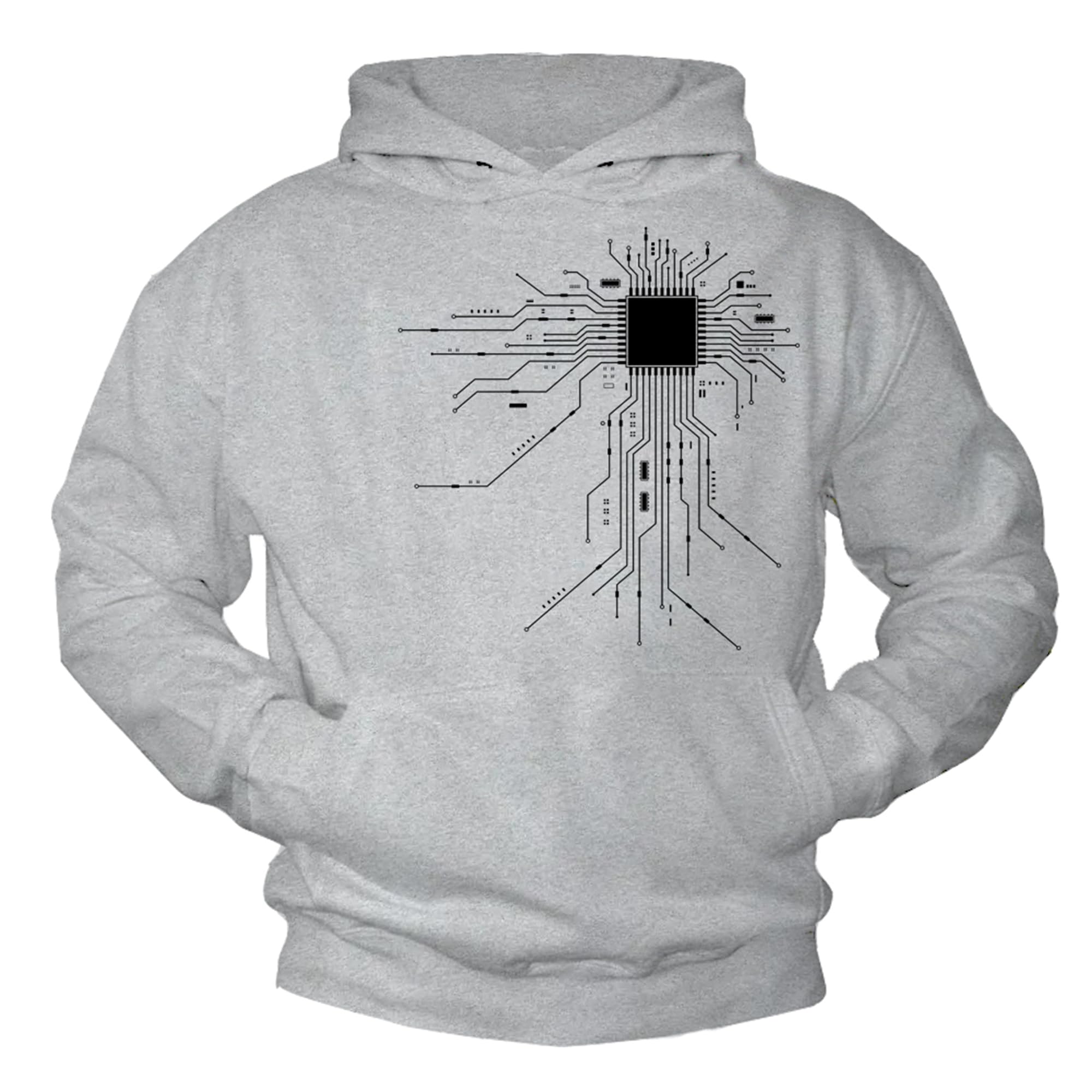 MAKAYA Gamer CPU felpa con cappuccio grigia S in cotone
