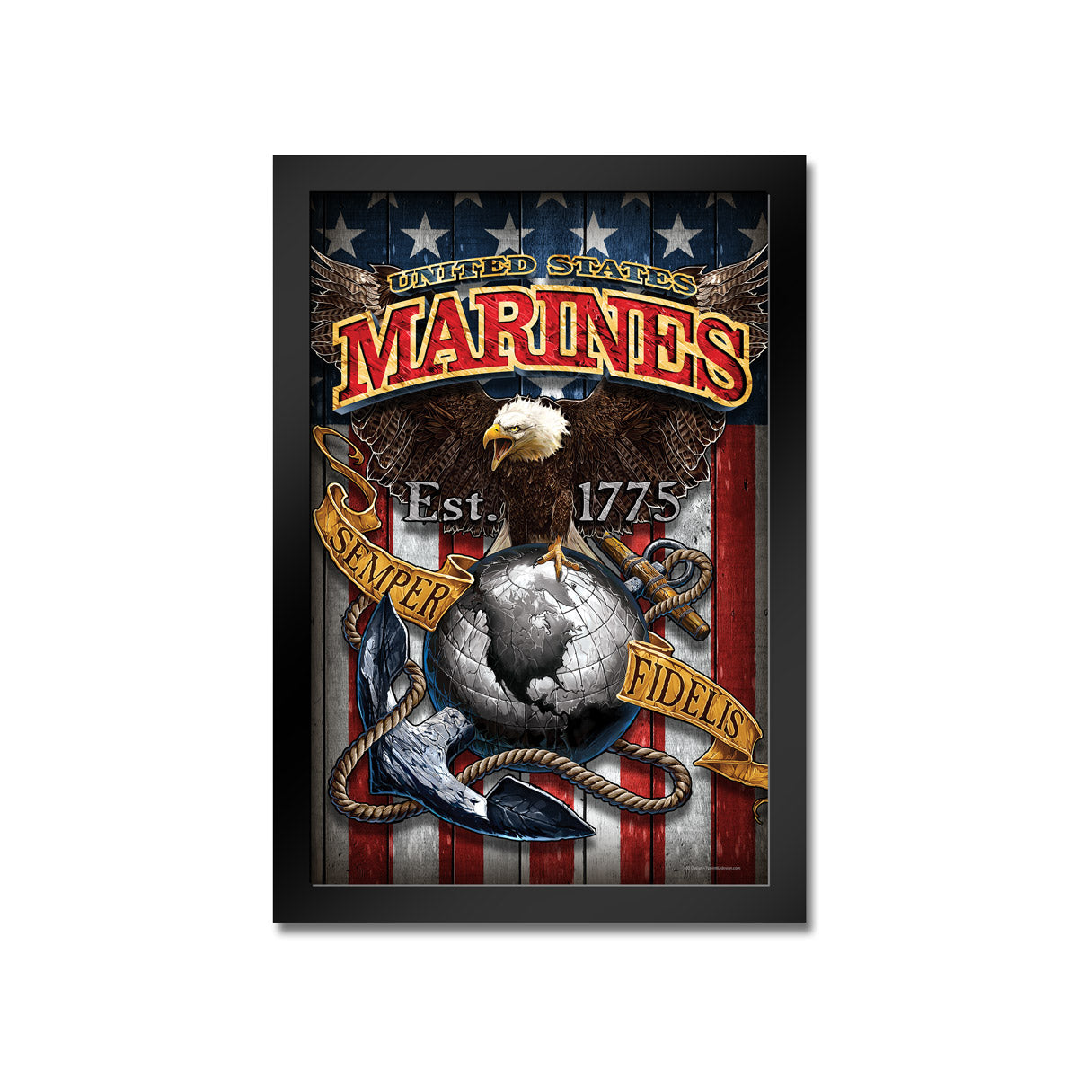 7.62 Design Fighting Eagle stampa incorniciata 14x20 USMC