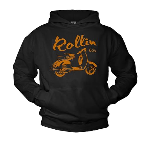 MAKAYA Felpa con cappuccio Rollin 60's nera 3XL