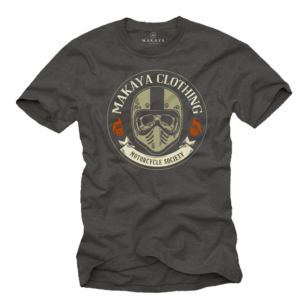 Makaya Motorcycle Society T-Shirt Uomo L Teschio