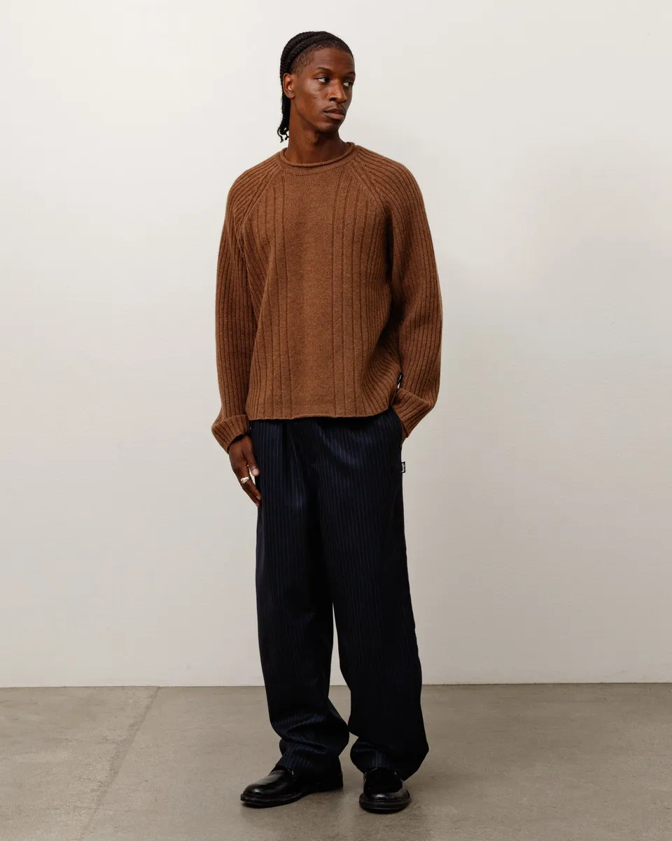 Stussy Pants Striped Wool Beach Pant pantalone Navy Pinstripe lana