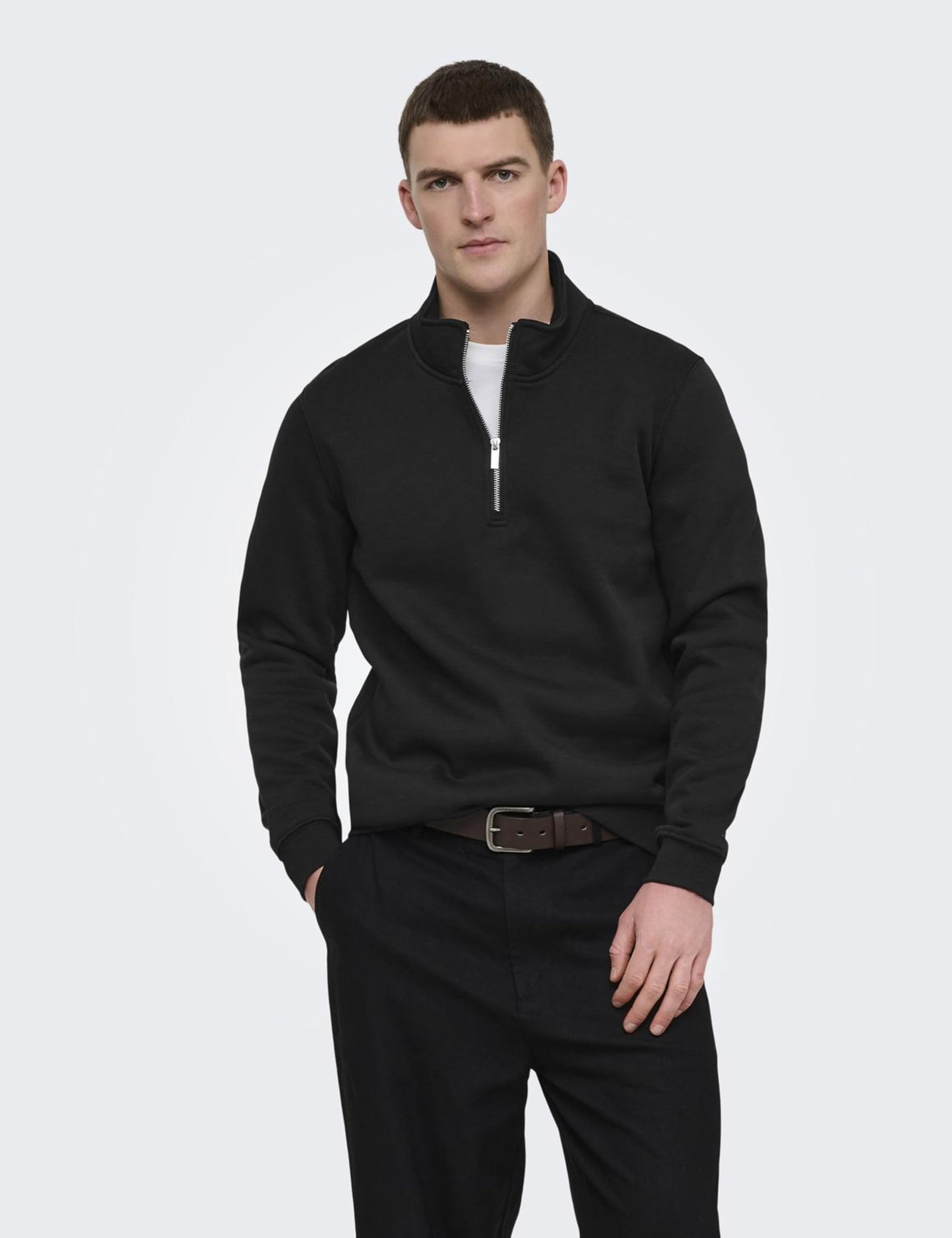 ONLY & SONS Onsconnor Felpa Uomo Nero Girocollo