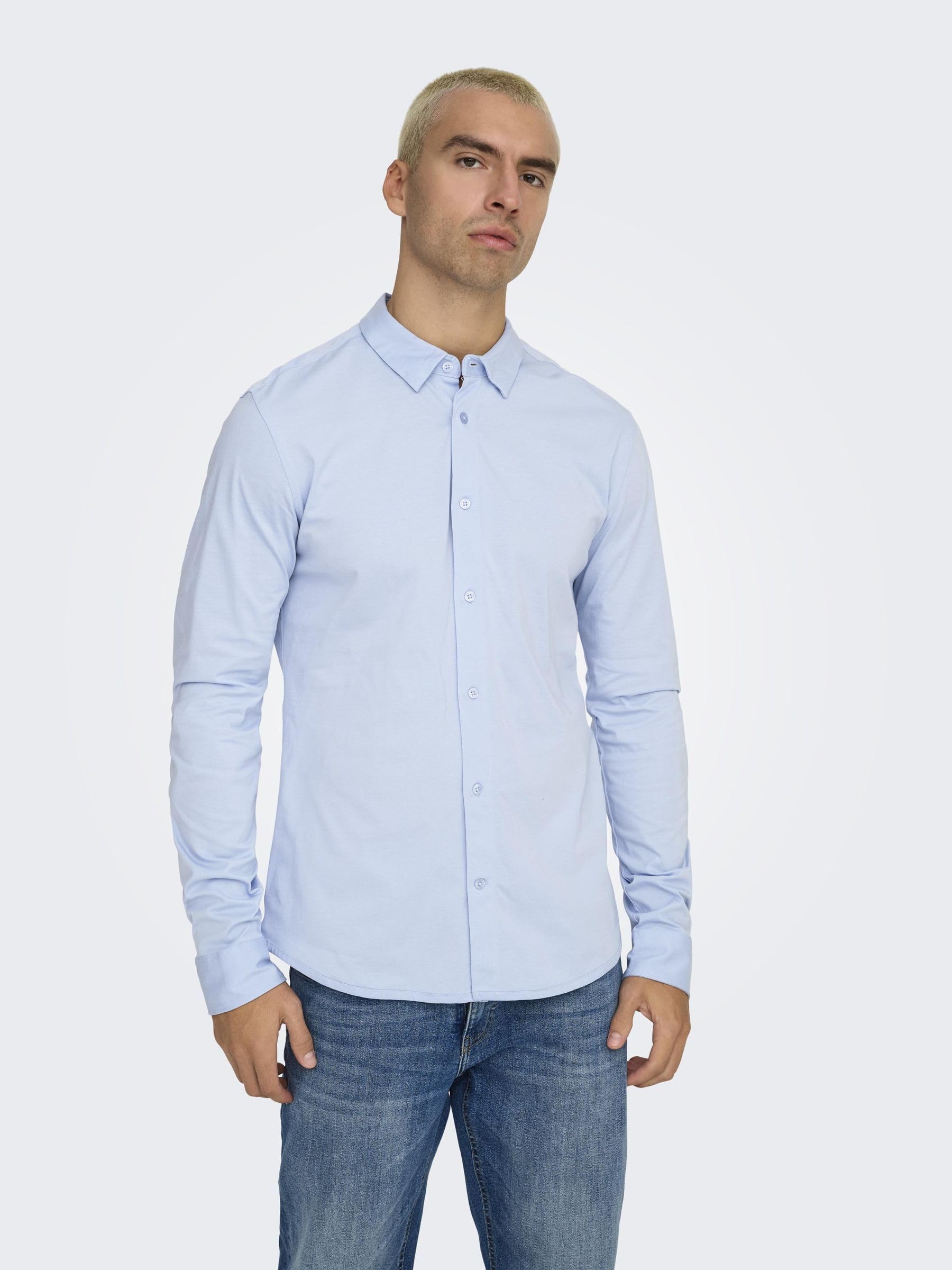 ONLY & SONS Onsrobin Camicia Uomo Maniche Lunghe Bianco