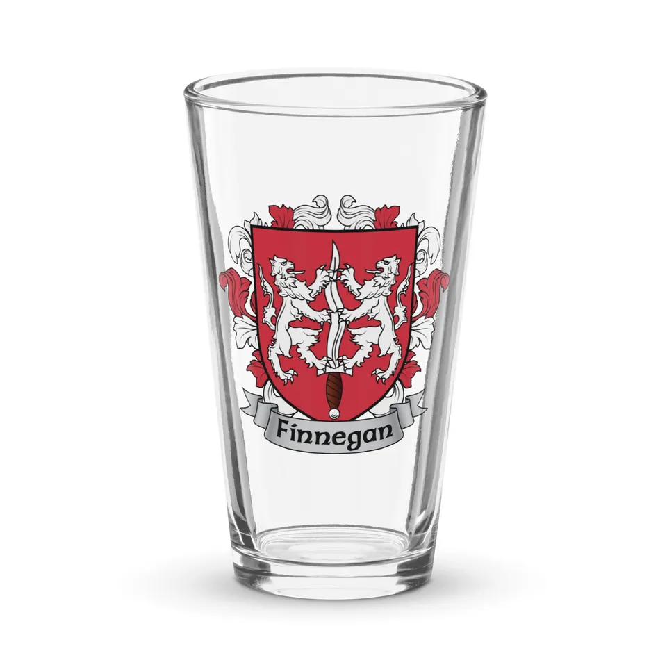 7.62 Design Finnegan bicchiere pinta vetro 473 ml stemma irlandese