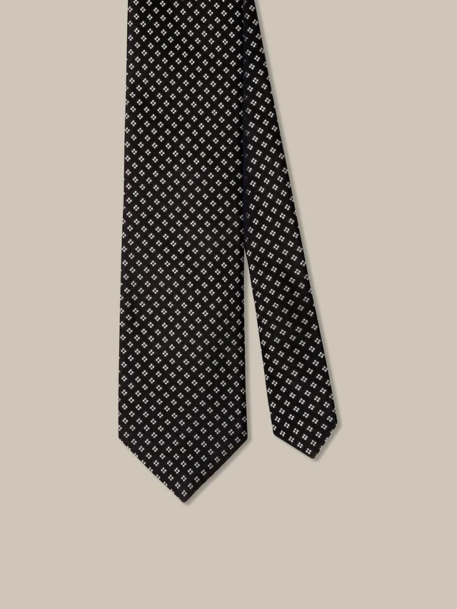 Robert Talbott Robert Neat Cravatta Seta Nera Geometrica