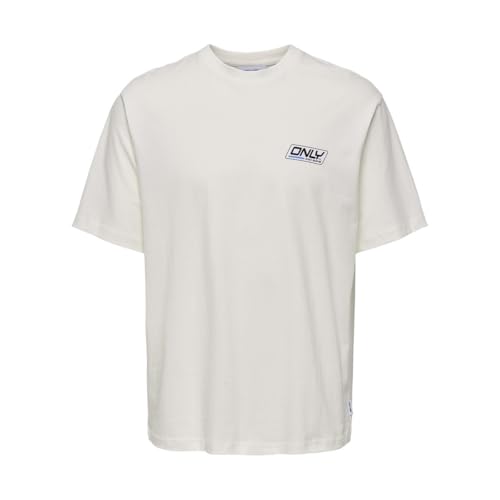 ONLY & SONS Sprint T-Shirt Cotone Bio Uomo Bianco Sporco M