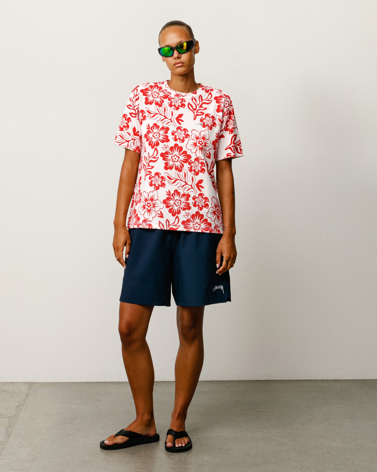 Stussy Lazy Floral Tee maglietta White floreale