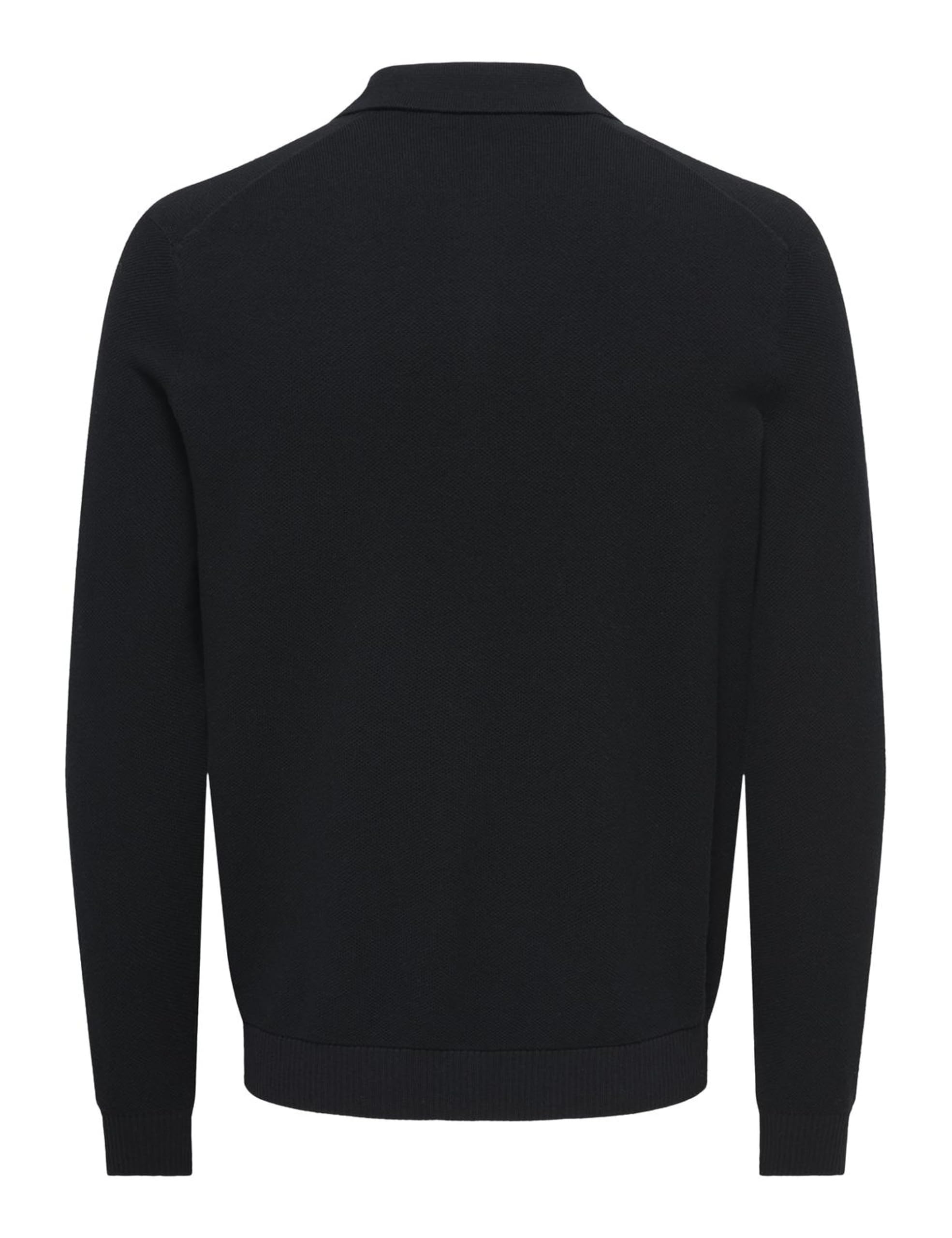 Only & Sons Onsloui Zip polo uomo nera micro knit