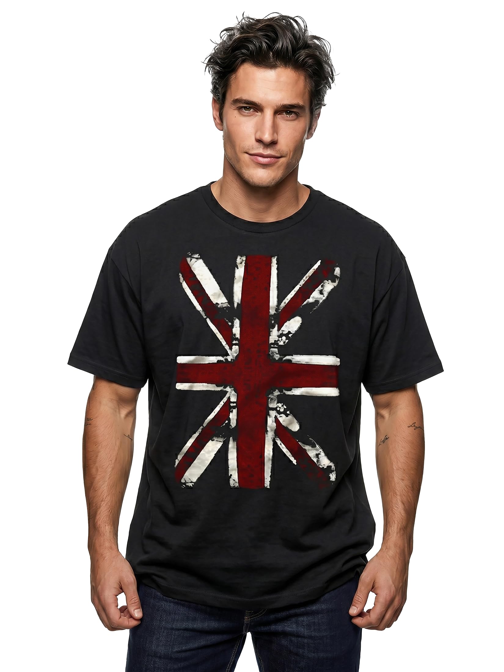MAKAYA T-Shirt Uomo Union Jack maglietta XXL cotone