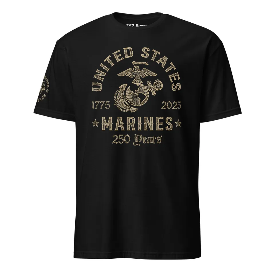 7.62 Design USMC 250th Birthday maglietta uomo cotone nera