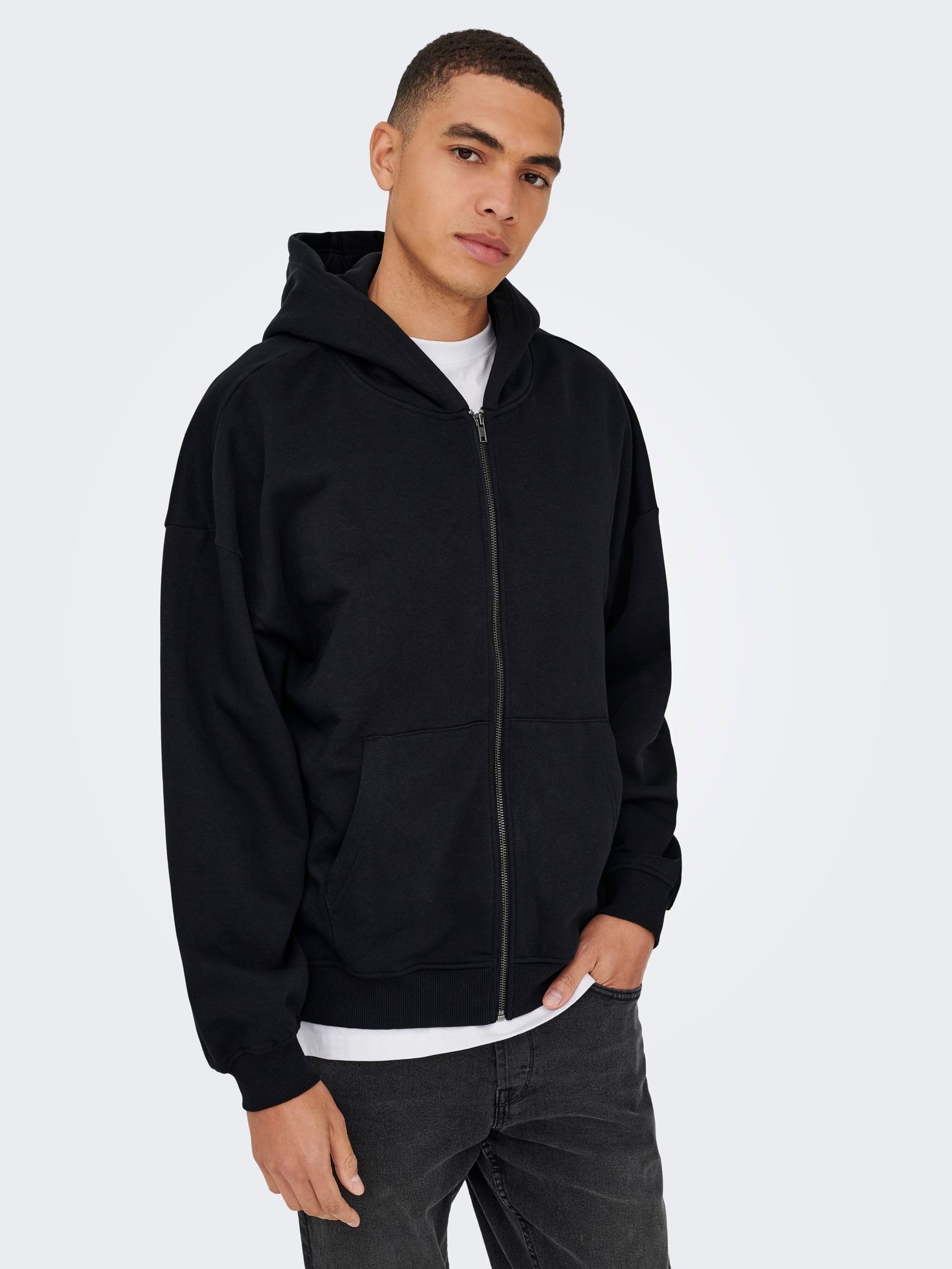 Only & Sons Turner Felpa Uomo Nera Girocollo