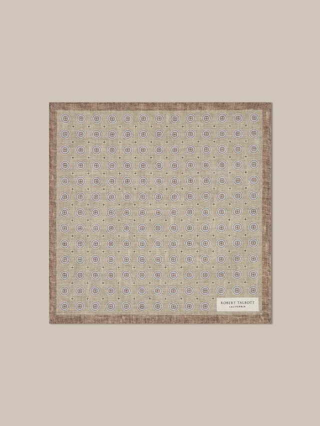 Robert Talbott Colton pochette seta verde reversibile OS